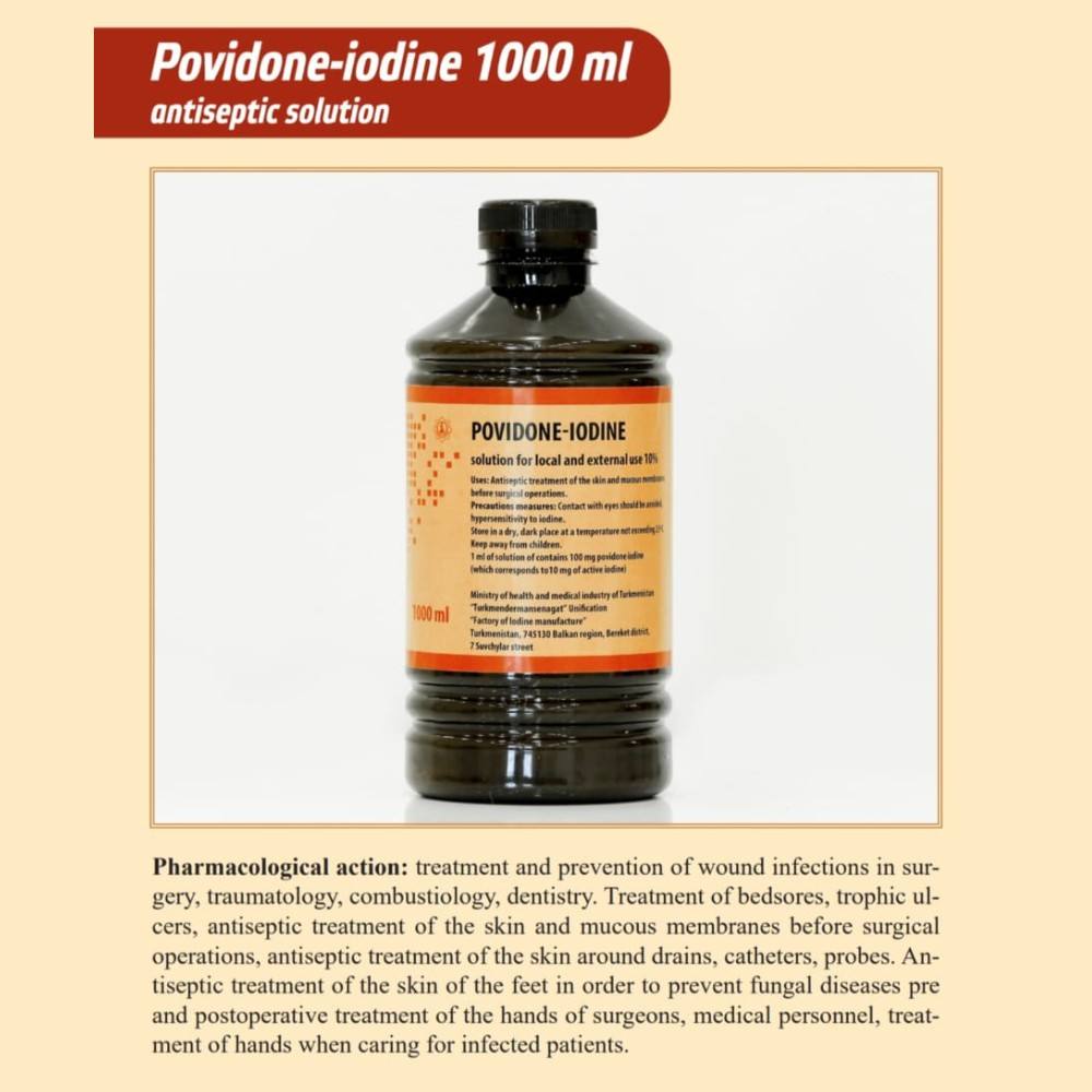 10% Povidone Lodine 1000 ml | Quick-Acting Antiseptic Solution