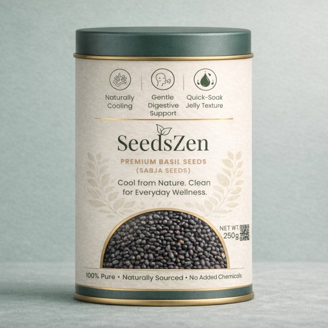 SeedsZen Basil Seeds | Nutrient-Rich, Pure Basil Seeds For Healthy Drinks, Smoothies, And Recipes | Beat the Heat with Sabza Seeds | Cooling Superfood