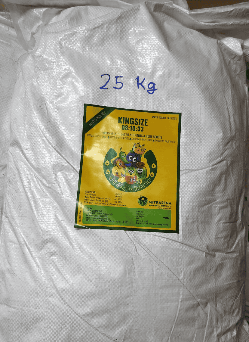 Kingsize 08:10:33 ( 25 Kg ) | Enriched with Micronutrients | Water soluble fertilizer