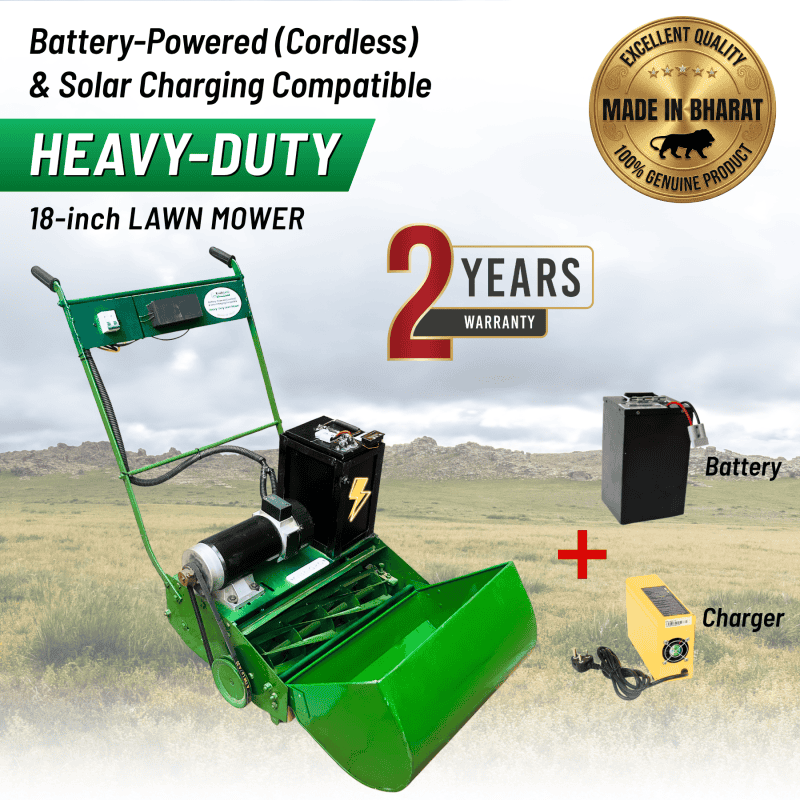 18-inch Heavy-Duty Electric Battery-Powered (Cordless) Lawn Mower | Made in India