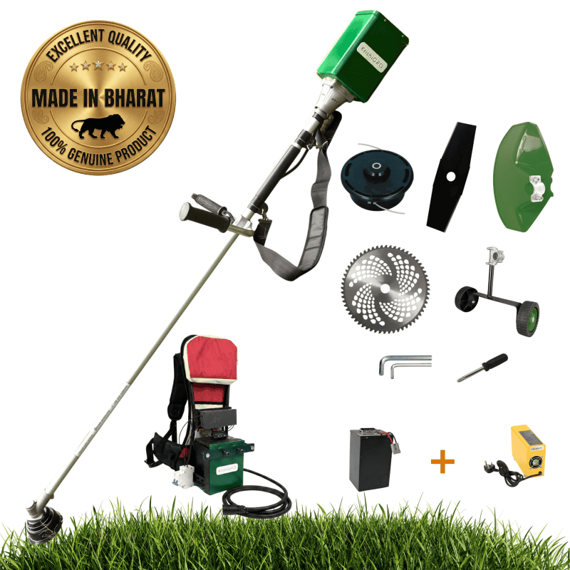 KrishiGRO 48V Battery Powered (Cordless) Electric Brush Cutter with Battery and Charger